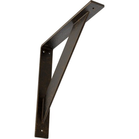 Ekena Millwork Traditional Steel Bracket, Antiqued Brass 2"W x 14"D x 14"H BKTM02X14X14TRABS